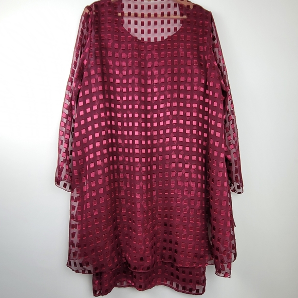 Vintage layered dress with sheer duster size 14 - Picture 6 of 13